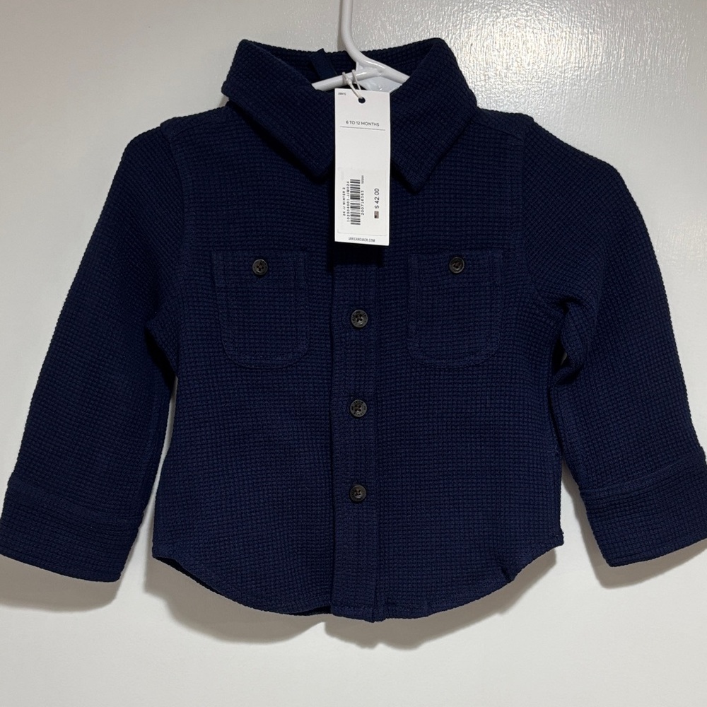 Janie & Jack Blue Button Down Shirt Long Sleeve NWT